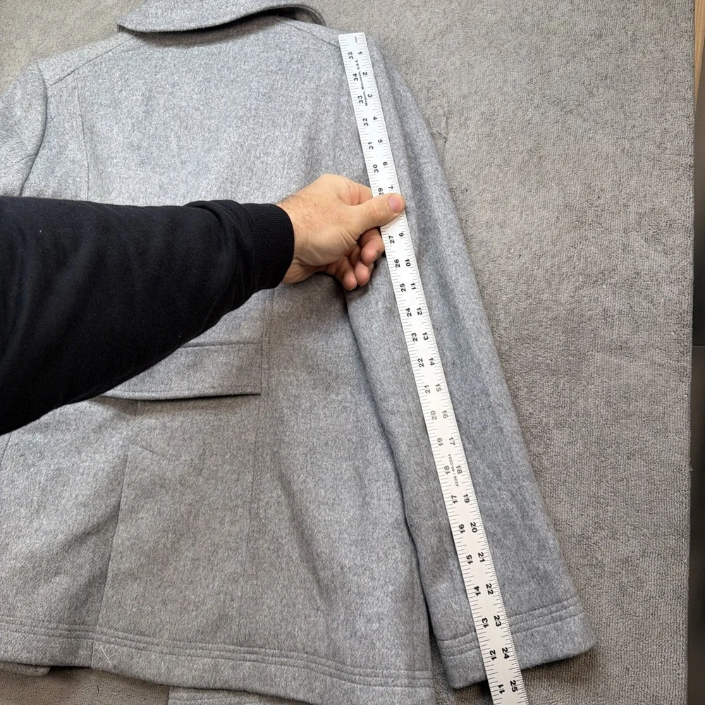 J Crew Wool Peacoat Double Breasted Military Gold Button Gray Women 4 - Picture 12 of 13